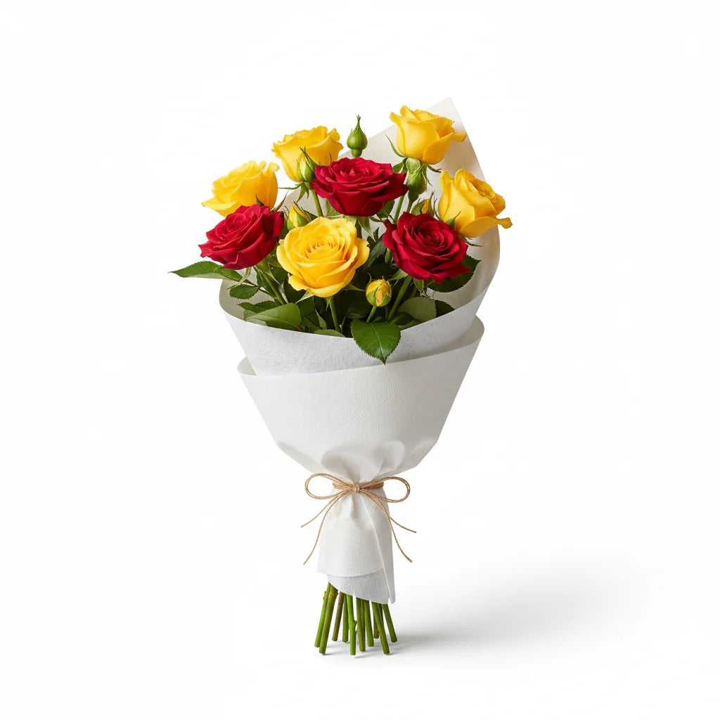 باقة ورد أحمر وأبيض | Red and White Rose Bouquet